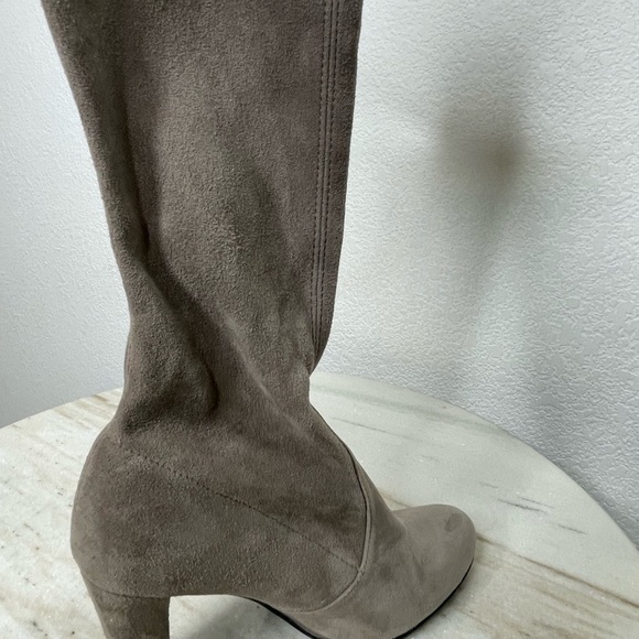 Stuart Weitzman boots thigh high suede sz 5.5 soft gray Highland style - Picture 8 of 11